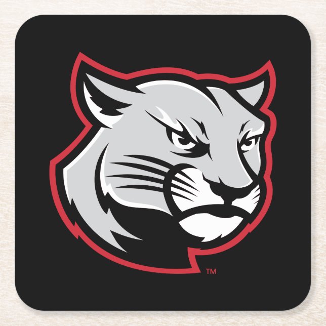 SIUE Cougars Square Paper Coaster (Front)
