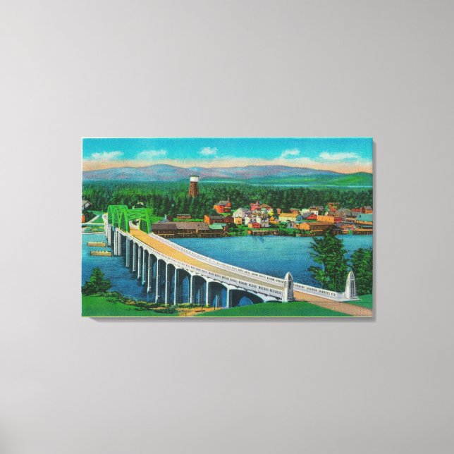 Siuslaw River Bridge in Florence, Oregon Canvas Print (Front)