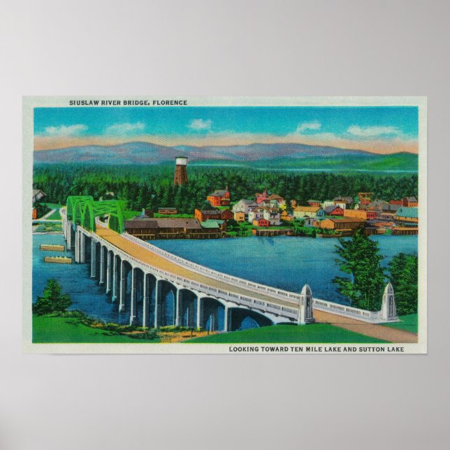 Siuslaw River Bridge in Florence, Oregon Poster (Front)