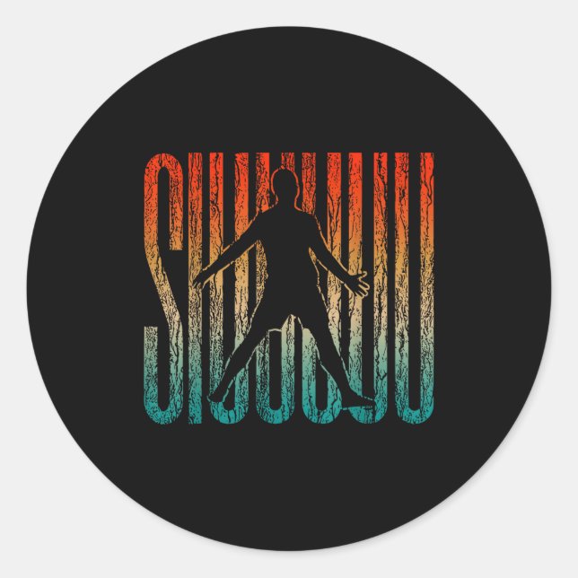 Siuuu Funny Soccer Football Boys Men Women Soccer  Classic Round Sticker (Front)