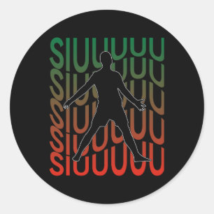 Siuuu Funny Soccer Footbyll Boys Men Women Soccer Classic Round Sticker