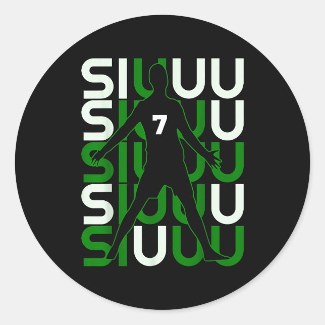 Siuuuu Funny Soccer Present For Soccer Lovers Fan  Classic Round Sticker (Front)