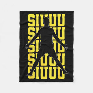 Siuuuu Funny Soccer Present For Soccer Lovers Fan  Fleece Blanket