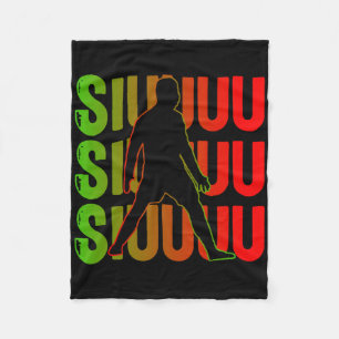 Siuuuu Funny Soccer Present For Soccer Lovers Fan  Fleece Blanket