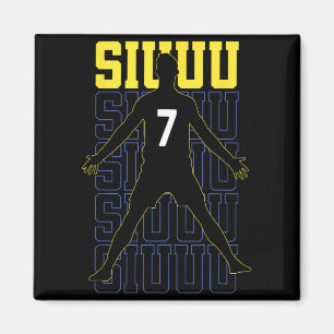 Siuuuu Funny Soccer Present For Soccer Lovers Fan  Magnet