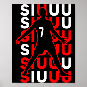 Siuuuu Funny Soccer Present For Soccer Lovers Fan  Poster