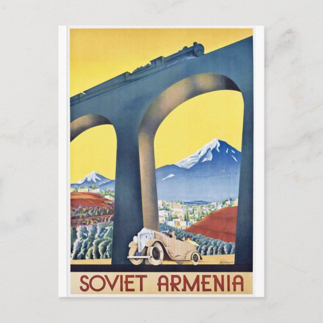 Siviet Armenia Railway Bridge Postcard (Front)