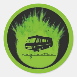 Six 3inch Neglected Strickers Classic Round Sticker