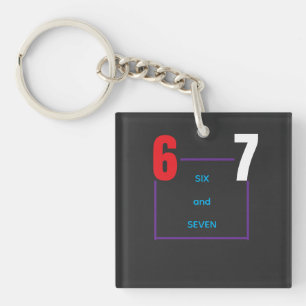 Six and Seven – Trendy Minimal Number Design Key Ring