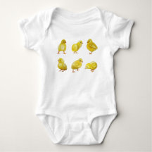 Six baby chicks onsie