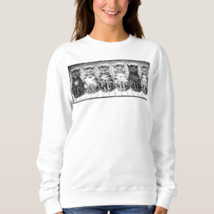 Six Cats Waiting To Be Fed Sweatshirt