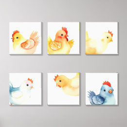 Six Chickens Photo Tile