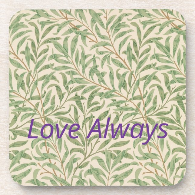 Six  Coaster Set with chic antique leaves pattern  (Front)