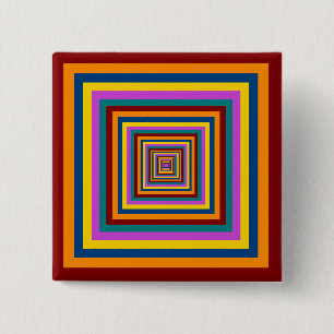 Six Colour Combination / Mix of Nested Squares 15 Cm Square Badge