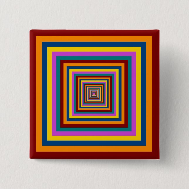 Six Colour Combination / Mix of Nested Squares 15 Cm Square Badge (Front)