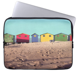 Six Colourful Beach Hut Cape Town, South Africa Laptop Sleeve