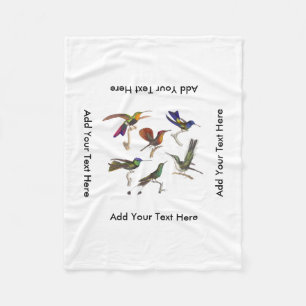 Six Colourful Hummingbirds Fleece Blanket