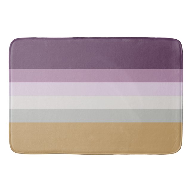 Six Colours - Blue Violet Purple Pink Grey Yellow Bath Mat (Front)