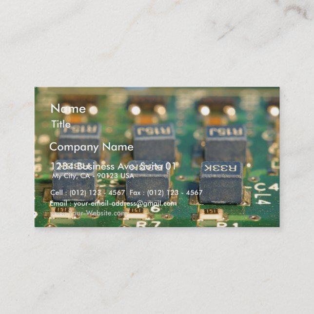 Six Computers Chips Circuits Business Card (Front)