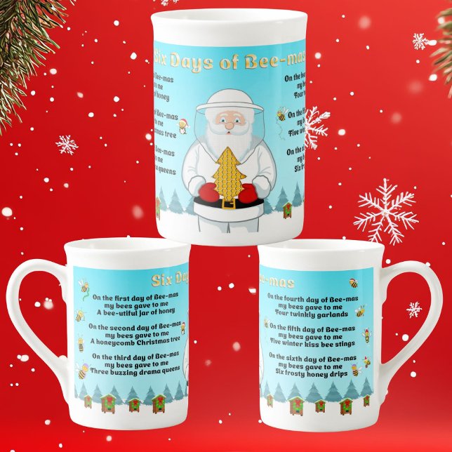 Six Days of Bee-Mas Merry Christmas to an Amazing  Bone China Mug (Creator Uploaded)