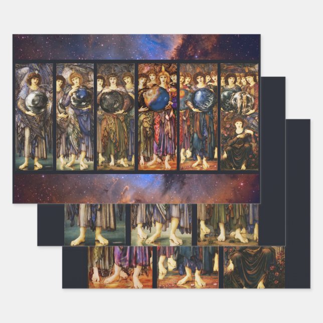 SIX DAYS OF CREATION ANGELS by Edward Burne Jones  Wrapping Paper Sheet (Set)