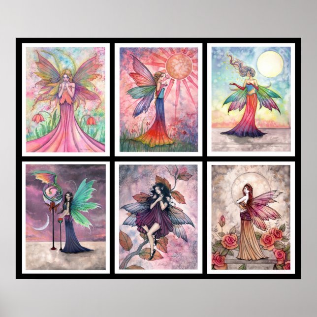 Six Different Fairies Poster Print (Front)