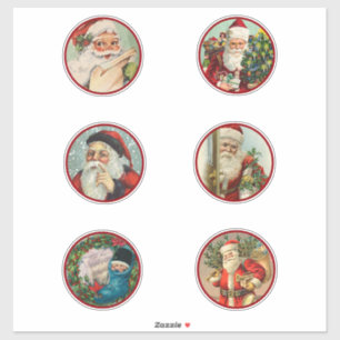 Six Different Painted Ventage Santa