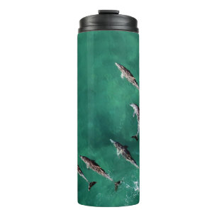 SIX DOLPHINS AT CALM WATER THERMAL TUMBLER