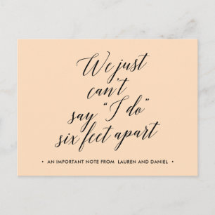 Six Feet Apart Change of Plans Postponed Cancelled Announcement Postcard