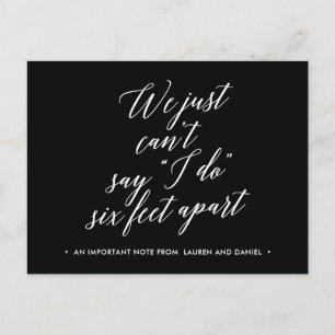 Six Feet Apart Change of Plans Postponed Cancelled Announcement Postcard
