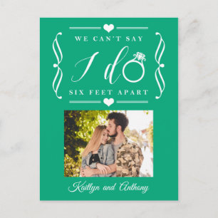 Six Feet Apart Wedding Postponement Change of Date Announcement Postcard