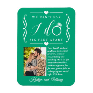 Six Feet Apart Wedding Postponement Change of Date Magnet
