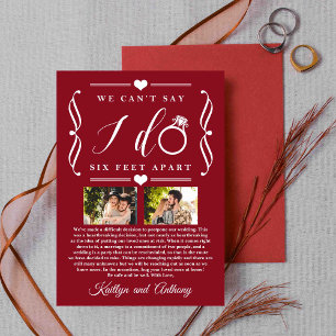 Six Feet Apart Wedding Postponement Change of Date Save The Date