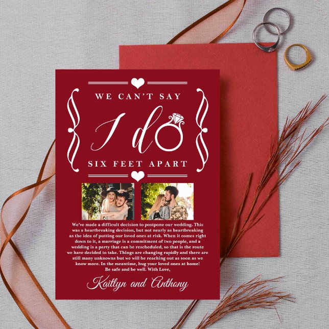 Six Feet Apart Wedding Postponement Change of Date Save The Date (Creator Uploaded)