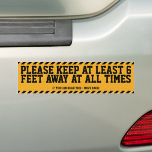 Six Feet Social Distancing Bumper Sticker