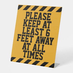 Six Feet Social Distancing Pedestal Sign