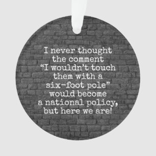 Six-foot pole Covid joke brick wall Ornament