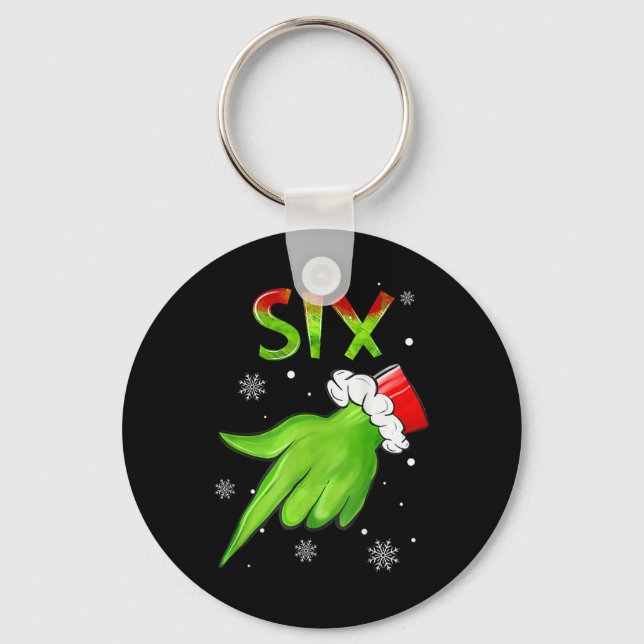 Six Funny Six Seven 6 7 Meme Santa Christmas Xmas  Key Ring (Front)