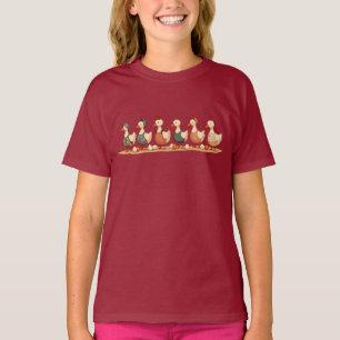 Six Geese A-Laying Cut-Out Stencil-Style 4 T-Shirt