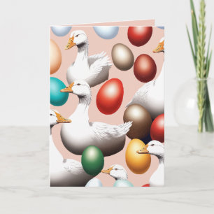 Six Geese Laying Cut Out Holiday Card
