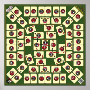 Six Generations Board Card Game - Genealogical Map Poster