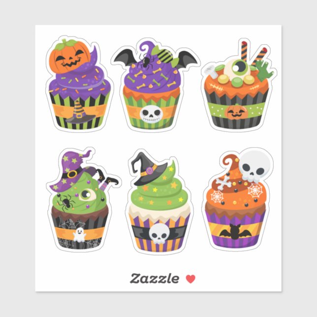 Six Halloween cupcake  (Sheet)