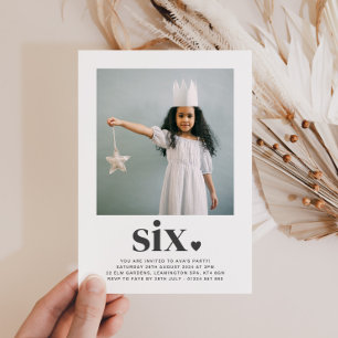 Six Heart - Square Photo Birthday Invitation