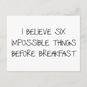 Six Impossible Things Before Breakfast Postcard