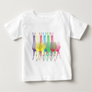 six lamas in six llama colours baby T-Shirt