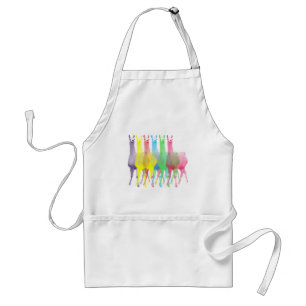 six lamas in six llama colours standard apron