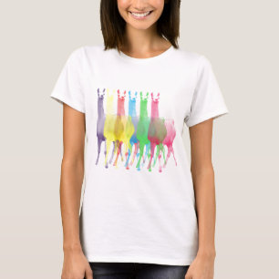 six lamas in six llama colours T-Shirt