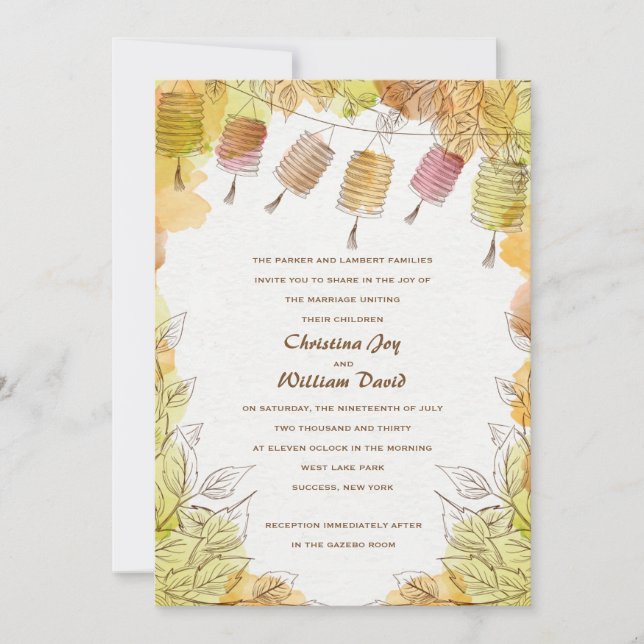 Six Lanterns Invitation (Front)