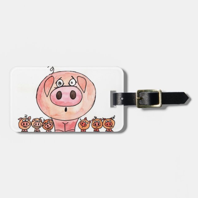 Six Little Pigs Luggage Tag (Front Horizontal)