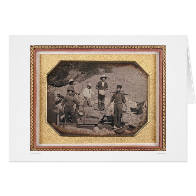 Six miners with rocker, wheel barrows... (40046) (Front Horizontal)